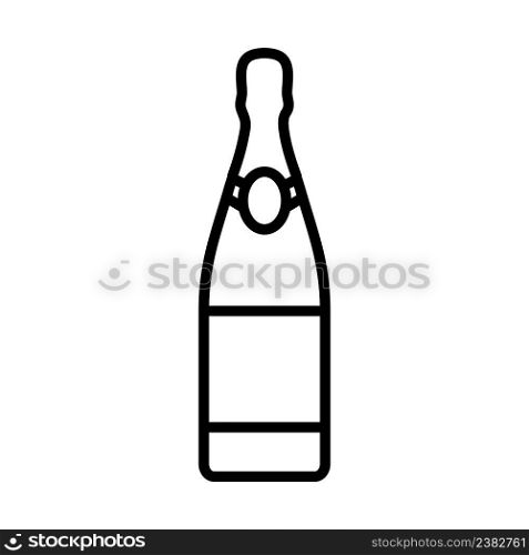 Party Ch&agne And Glass Icon. Bold outline design with editable stroke width. Vector Illustration.