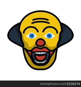 Party Clown Face Icon. Editable Bold Outline With Color Fill Design. Vector Illustration.