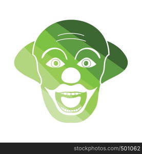 Party clown face icon. Flat color design. Vector illustration.