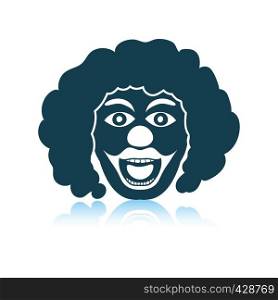 Party clown face icon. Shadow reflection design. Vector illustration.