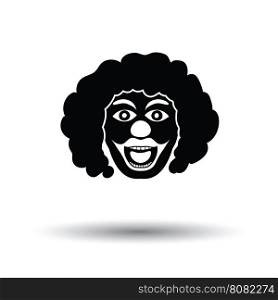 Party clown face icon. White background with shadow design. Vector illustration.