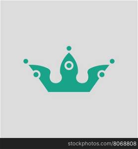 Party crown icon. Gray background with green. Vector illustration.
