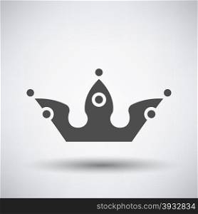 Party crown icon on gray background with round shadow. Vector illustration.