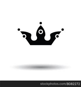 Party crown icon. White background with shadow design. Vector illustration.
