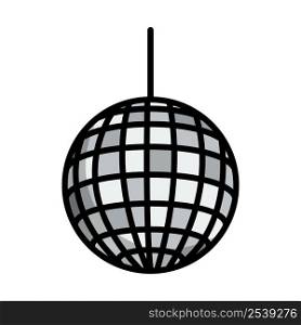Party Disco Sphere Icon. Editable Bold Outline With Color Fill Design. Vector Illustration.