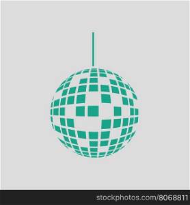 Party disco sphere icon. Gray background with green. Vector illustration.