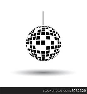 Party disco sphere icon. White background with shadow design. Vector illustration.