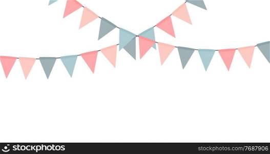 Party flag garland isolated on white background. Vector Illustration EPS10. Party flag garland isolated on white background. Vector Illustration