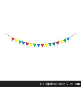 party flag icon, birthday celebration, welcoming, decoration vector illustration