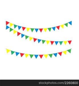party flag icon, birthday celebration, welcoming, decoration vector illustration