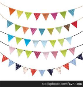 Party Flags Set Collection Vector Illustration EPS10. Party Flags Set Vector Illustration
