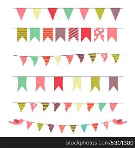 Party Flags Set Vector Illustration. EPS10. Party Flags Set Vector Illustration