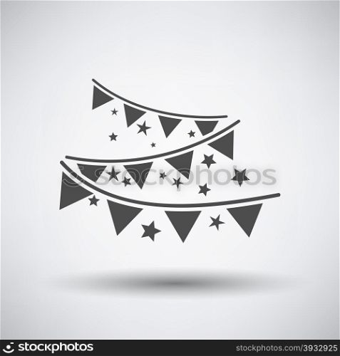 Party garland icon on gray background with round shadow. Vector illustration.