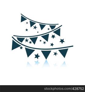Party garland icon. Shadow reflection design. Vector illustration.