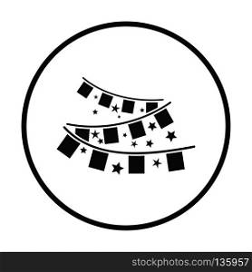Party garland icon. Thin circle design. Vector illustration.