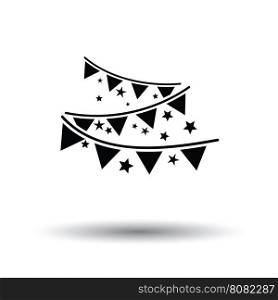 Party garland icon. White background with shadow design. Vector illustration.