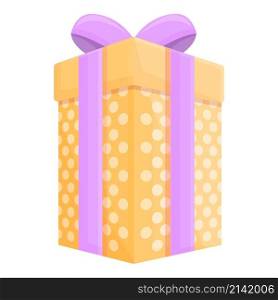 Party gift box icon cartoon vector. Present package. Birthday giftbox. Party gift box icon cartoon vector. Present package
