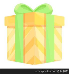 Party gift box icon cartoon vector. Present package. Christmas ribbon. Party gift box icon cartoon vector. Present package