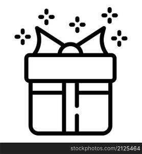 Party gift box icon outline vector. Holiday present. Bow package. Party gift box icon outline vector. Holiday present