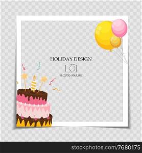 Party Holiday Photo Frame Template for post in Social Network. Vector Illustration. Party Holiday Photo Frame Template for post in Social Network. Vector Illustration EPS10