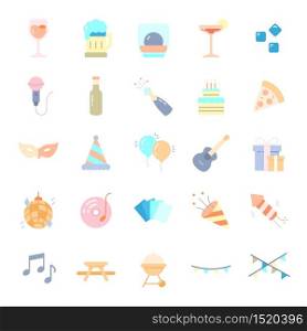 party icon color. Set of party. vector illustration