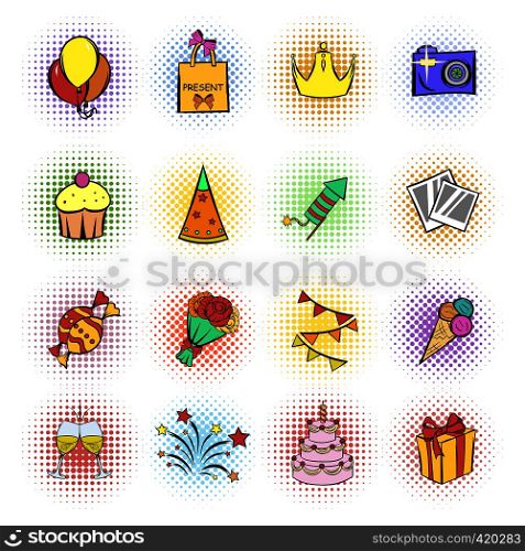 Party icons and celebration icons set on white background. Party icons and celebration icons set