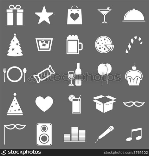 Party icons on gray background, stock vector