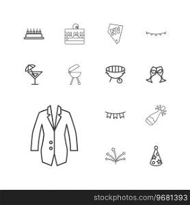 Party icons Royalty Free Vector Image