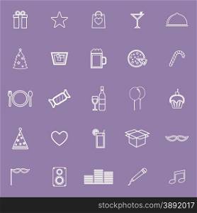 Party line icons on violet background, stock vector