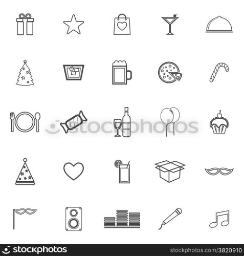 Party line icons on white background, stock vector