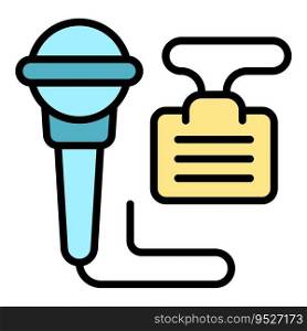 Party microphone icon outline vector. Wedding event. Ceremony gift color flat. Party microphone icon vector flat