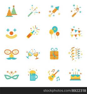 Party objects and icons set vector image