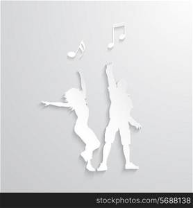 Party people background with music notes