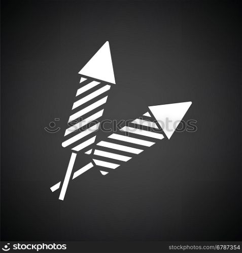 Party petard icon. Black background with white. Vector illustration.