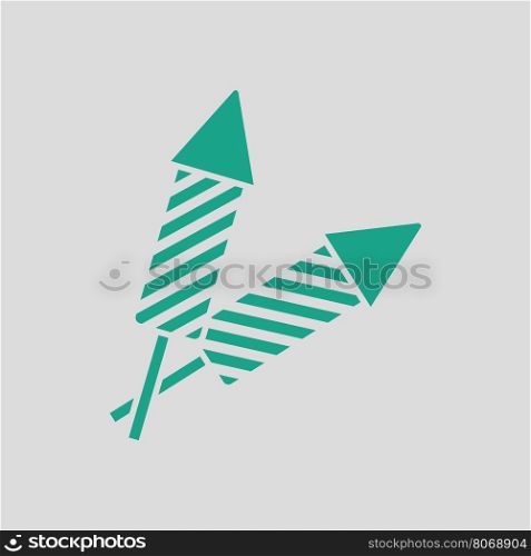 Party petard icon. Gray background with green. Vector illustration.