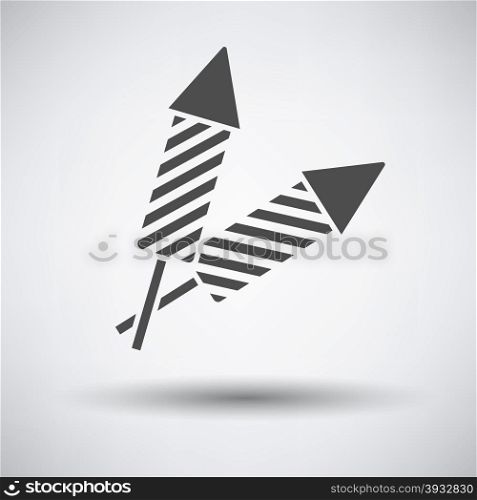 Party petard icon on gray background with round shadow. Vector illustration.