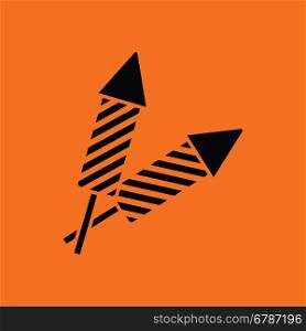 Party petard icon. Orange background with black. Vector illustration.