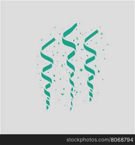 Party serpentine icon. Gray background with green. Vector illustration.