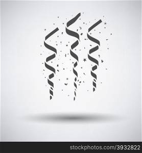 Party serpentine icon on gray background with round shadow. Vector illustration.