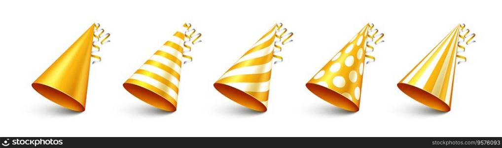 Party shiny hat with ribbon on white background vector image