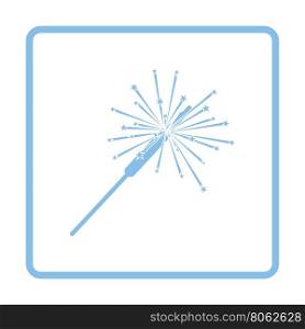 Party sparkler icon. Blue frame design. Vector illustration.