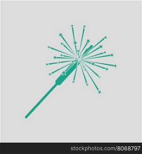 Party sparkler icon. Gray background with green. Vector illustration.