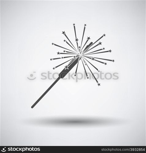 Party sparkler icon on gray background with round shadow. Vector illustration.