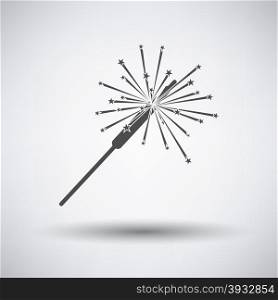 Party sparkler icon on gray background with round shadow. Vector illustration.