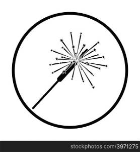 Party sparkler icon. Thin circle design. Vector illustration.