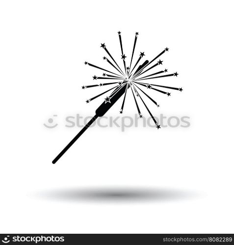 Party sparkler icon. White background with shadow design. Vector illustration.