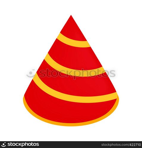 Party striped hat isometric 3d icon. Single plain symbol isolated on white background . Party hat isometric 3d icon