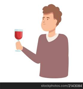 Party tasting icon cartoon vector. Alcohol sommelier. Man degustation. Party tasting icon cartoon vector. Alcohol sommelier