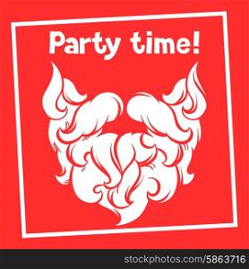 Party time background with Santa mustache and beard. Party time background with Santa mustache and beard.