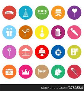Party time flat icons on white background, stock vector